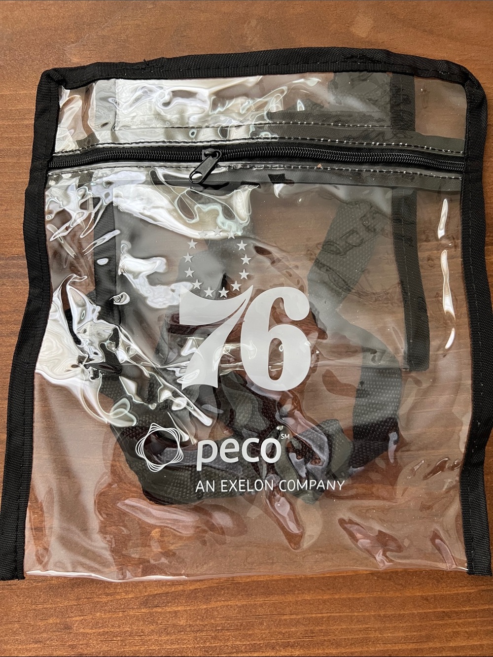 Clear PVC Black-Trim Travel Sling Bag with 76er’s logo